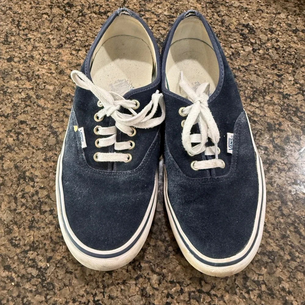 Vans Authentic Pro Navy Blue Suede Low Top Skateboard Shoes Mens 8
